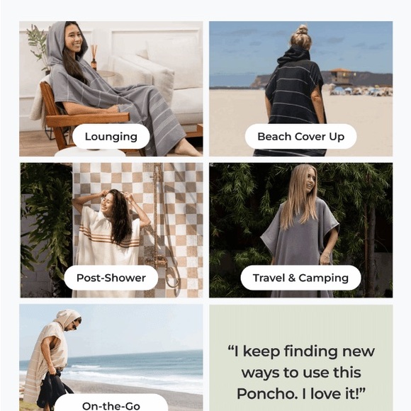 Sand Cloud Black/White Unisex Hooded Poncho - OS - NWOT - Picture 5 of 6